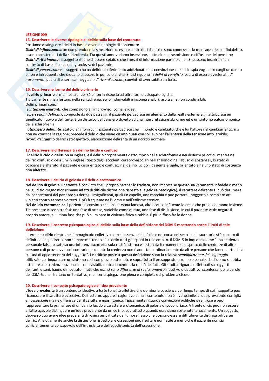 Paniere Psichiatria compilato - Domande aperte Pag. 6
