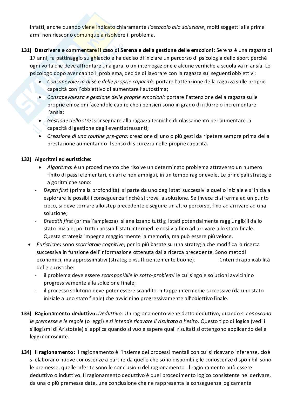 Set Domande Paniere Risposte Aperte Psicologia Generale e dell'Attività Fisica Pag. 31