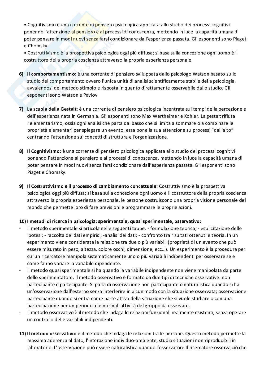 Domande Psicologia Generale Con Risposte