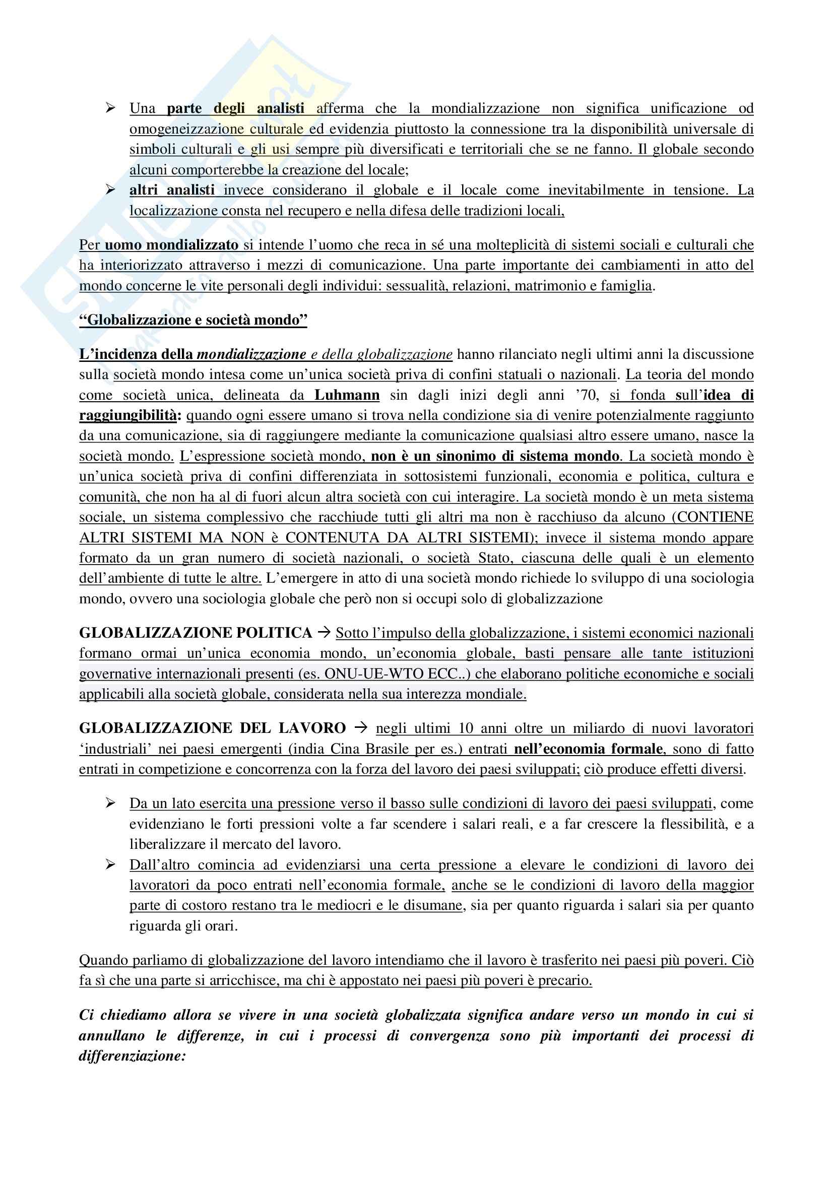 Riassunto esame Sociologia generale, prof. Moro, libro consigliato Manuale di sociologia, Gallino Pag. 41