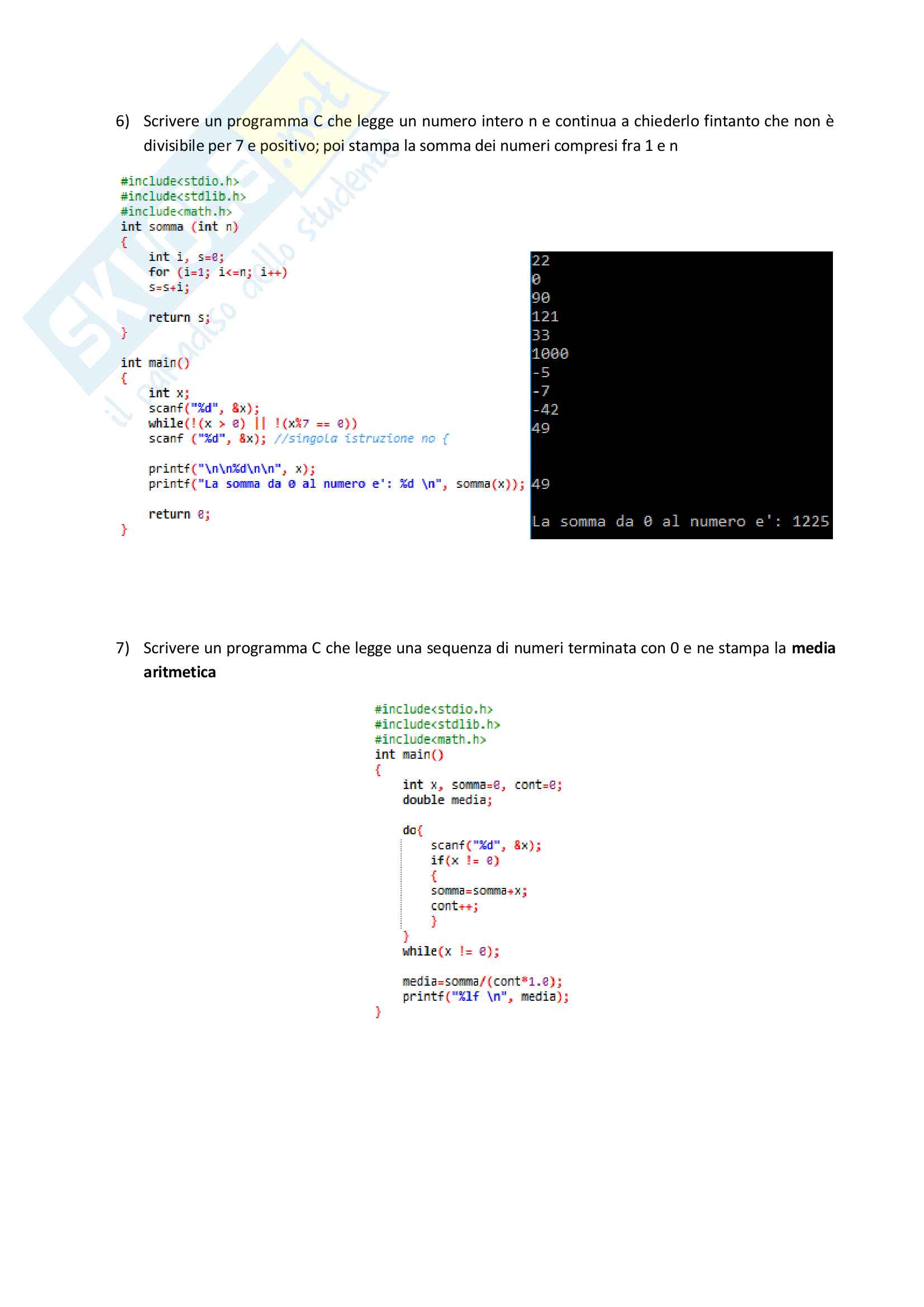 Esercizi Informatica Generale per l'esame, Moscato Pag. 6