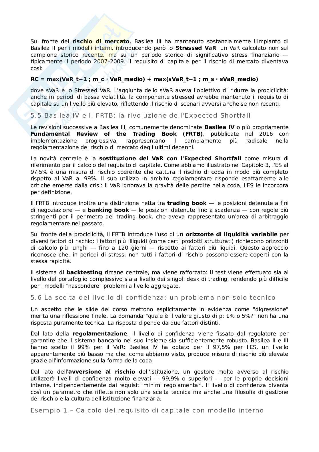 Introduzione alla misura dei rischi finanziari Pag. 16