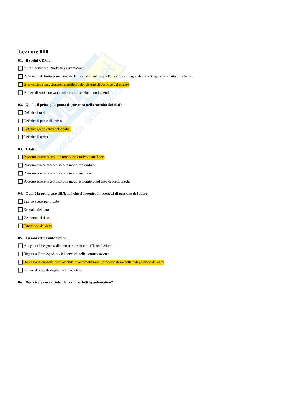 Paniere Marketing digitale avanzato - Risposte multiple - aggiornato (2026) Pag. 11