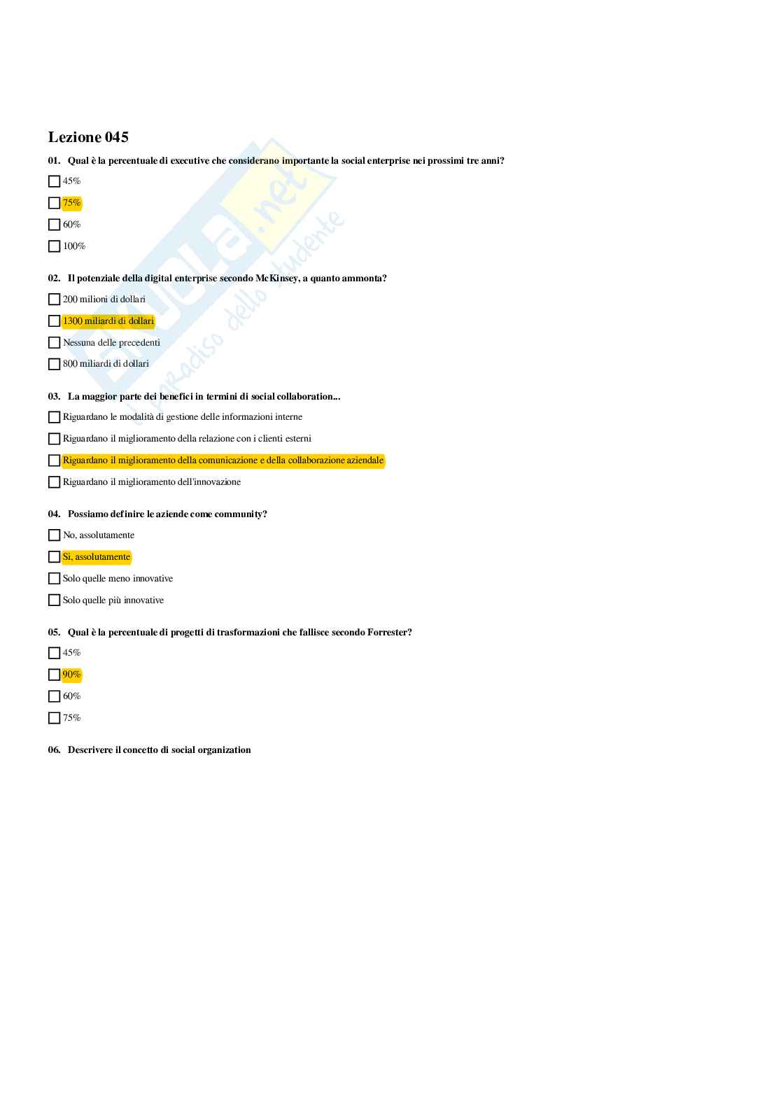 Paniere Marketing digitale avanzato - Risposte multiple - aggiornato (2026) Pag. 46