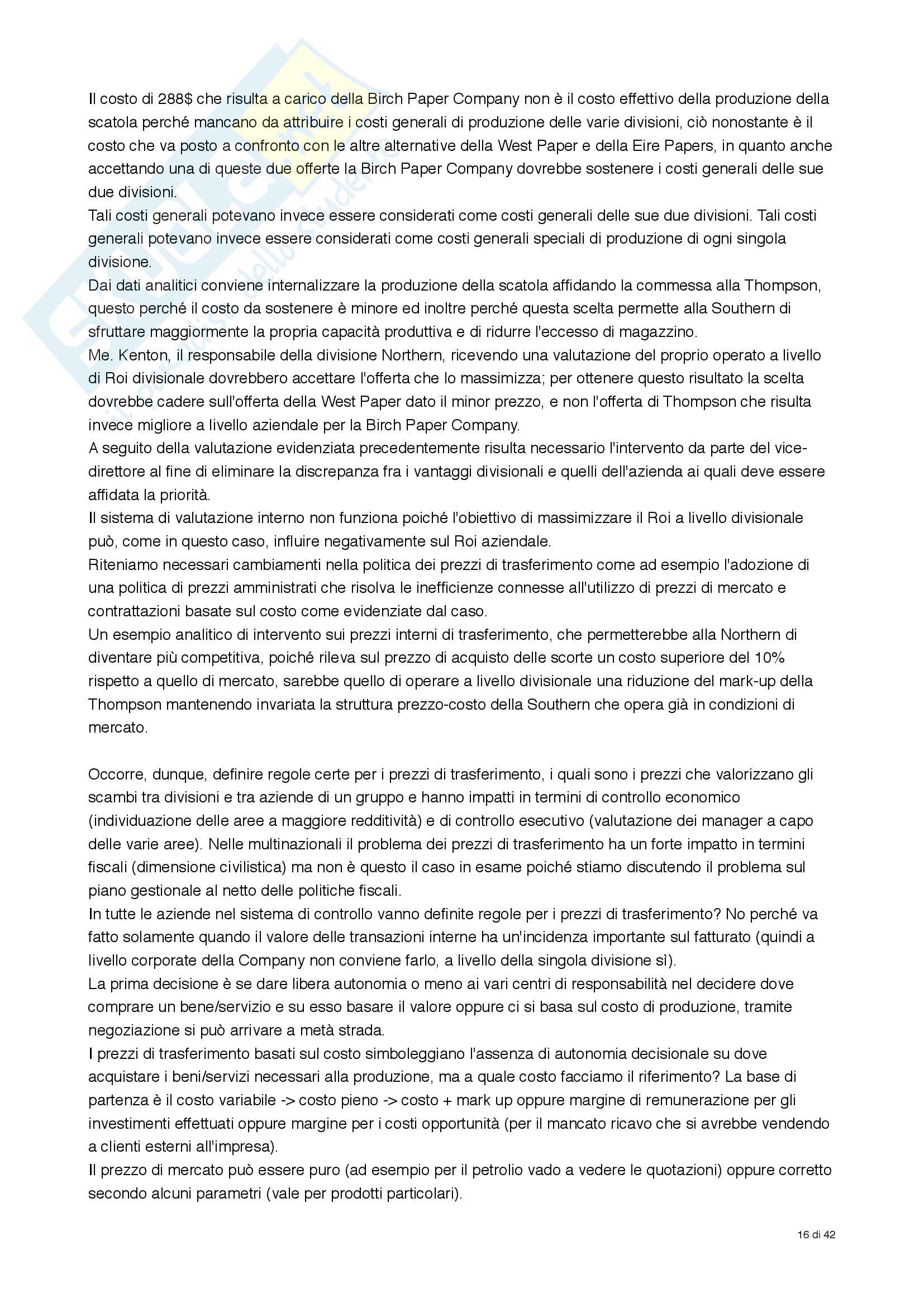 Programmazione e controllo (corso progredito) Pag. 16