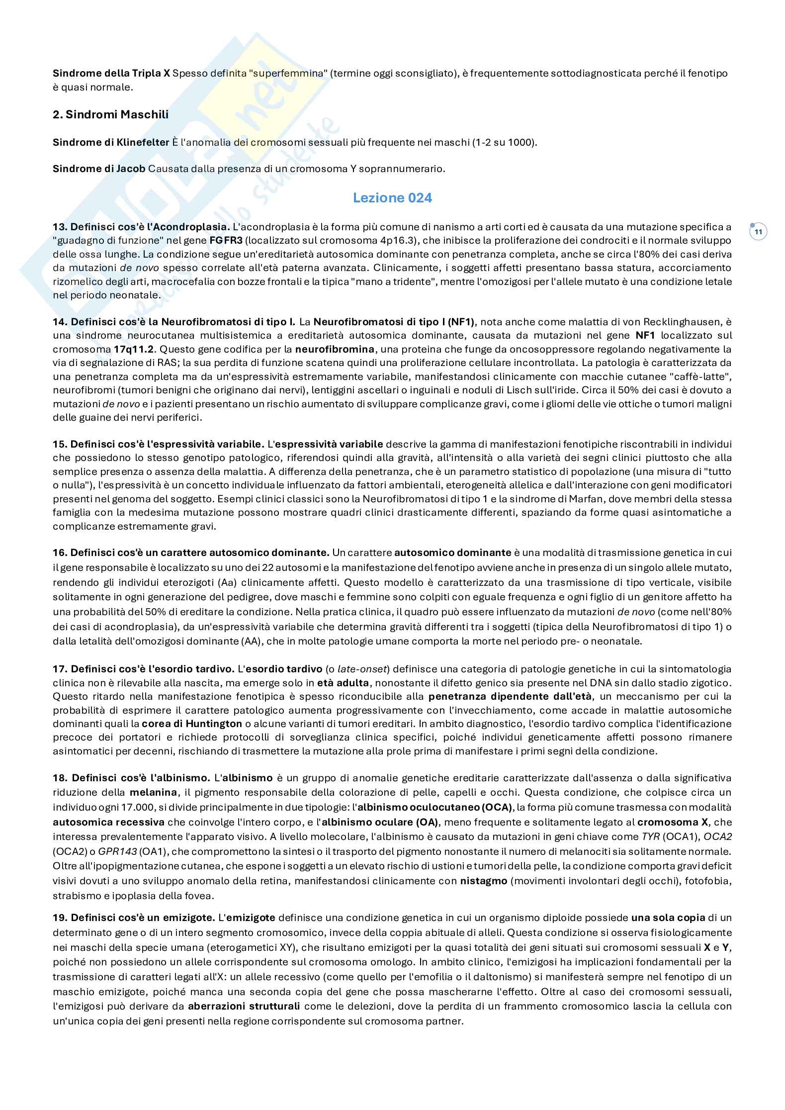 Risposte domande aperte Paniere Genetica medica  Pag. 11