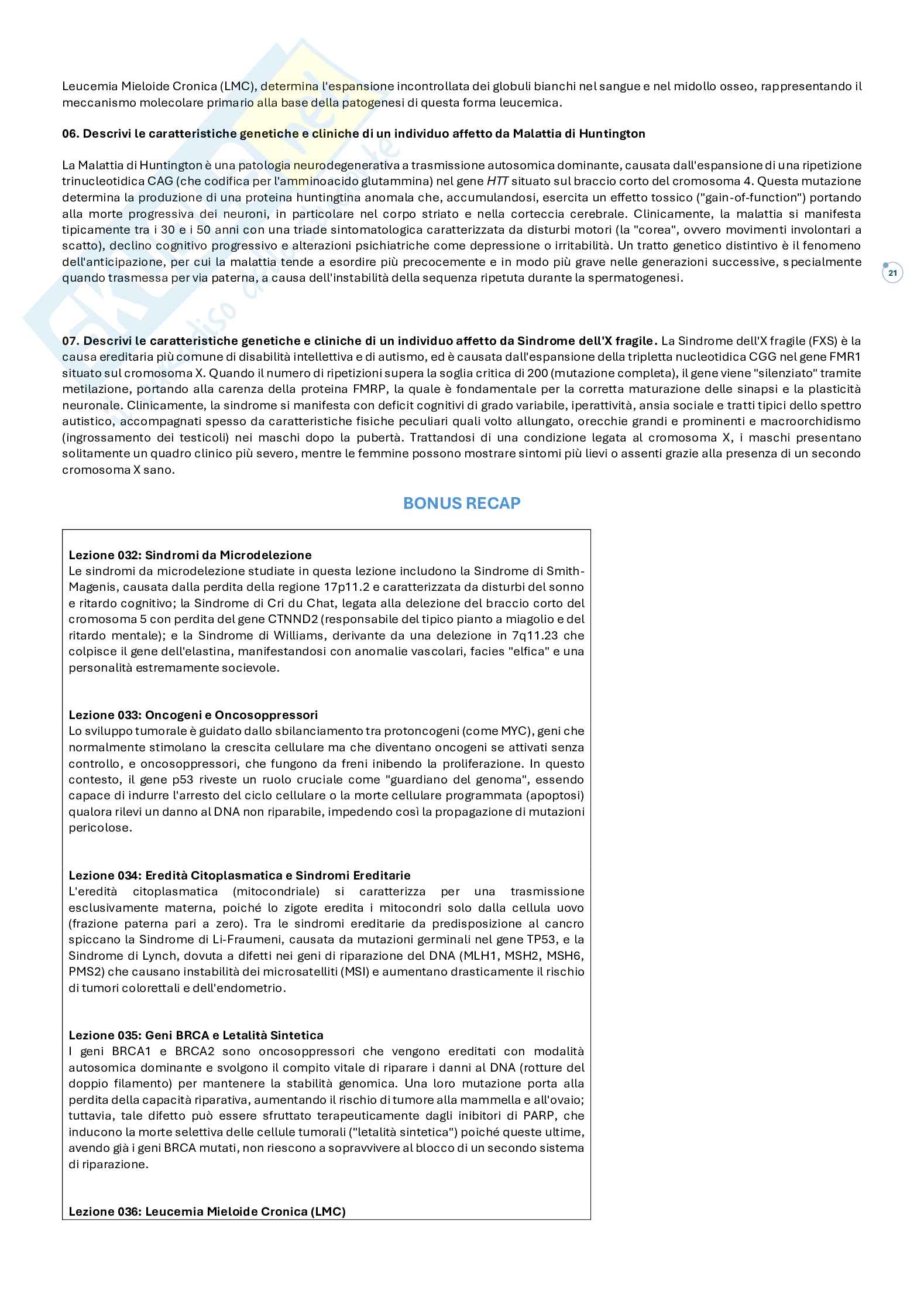 Risposte domande aperte Paniere Genetica medica  Pag. 21