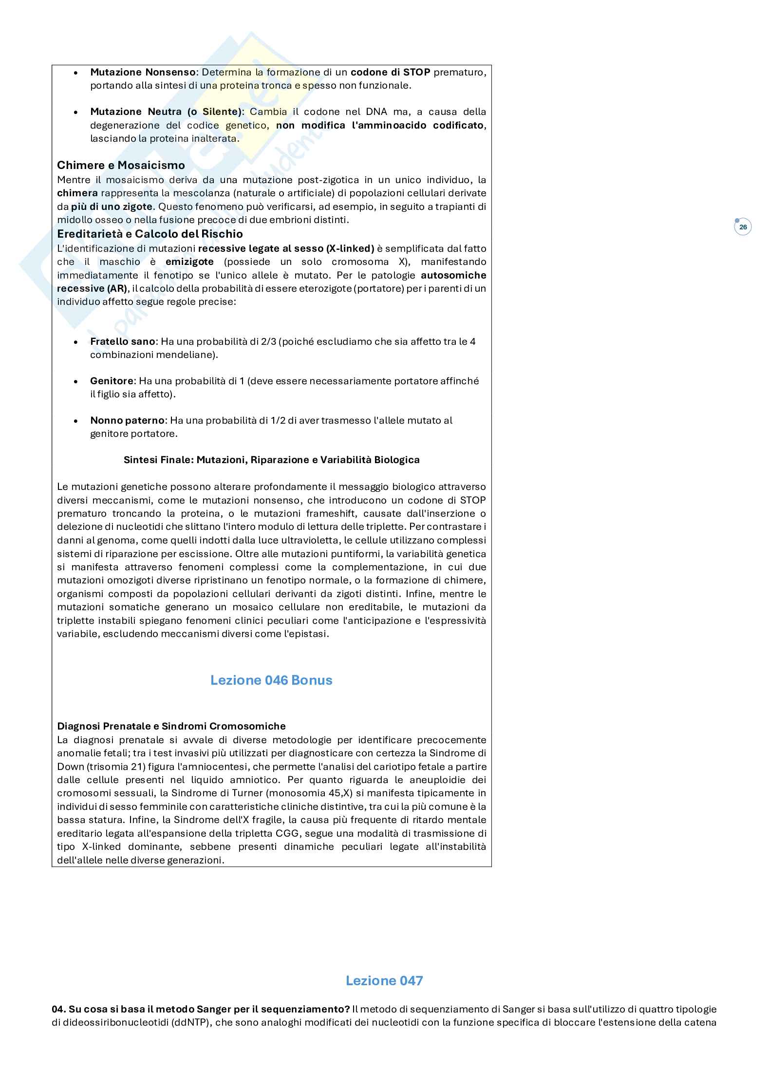 Risposte domande aperte Paniere Genetica medica  Pag. 26