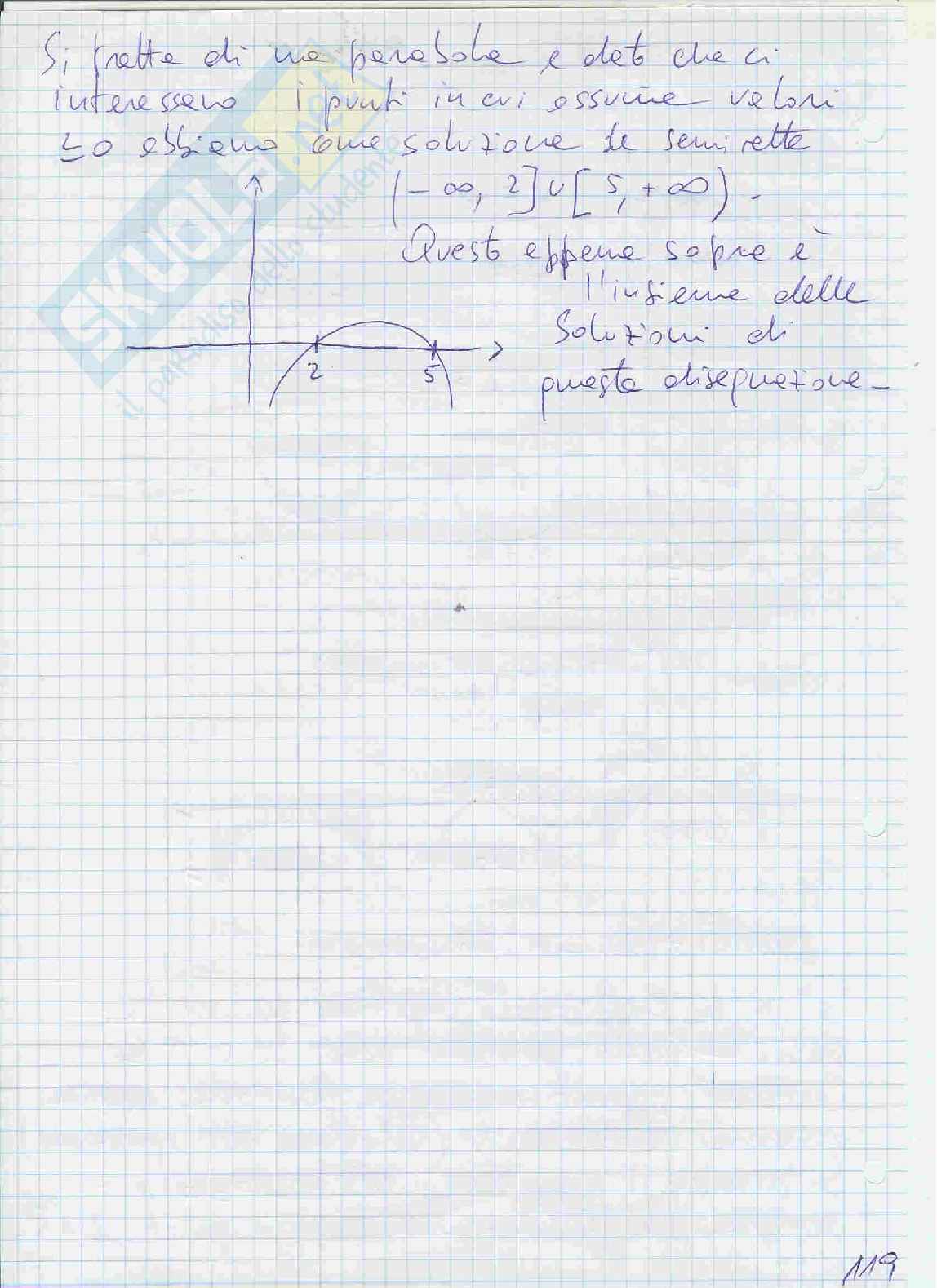 Equazioni e disequazioni, proprietà  generali, equazioni e disequazioni di primo e di secondo grado Pag. 16
