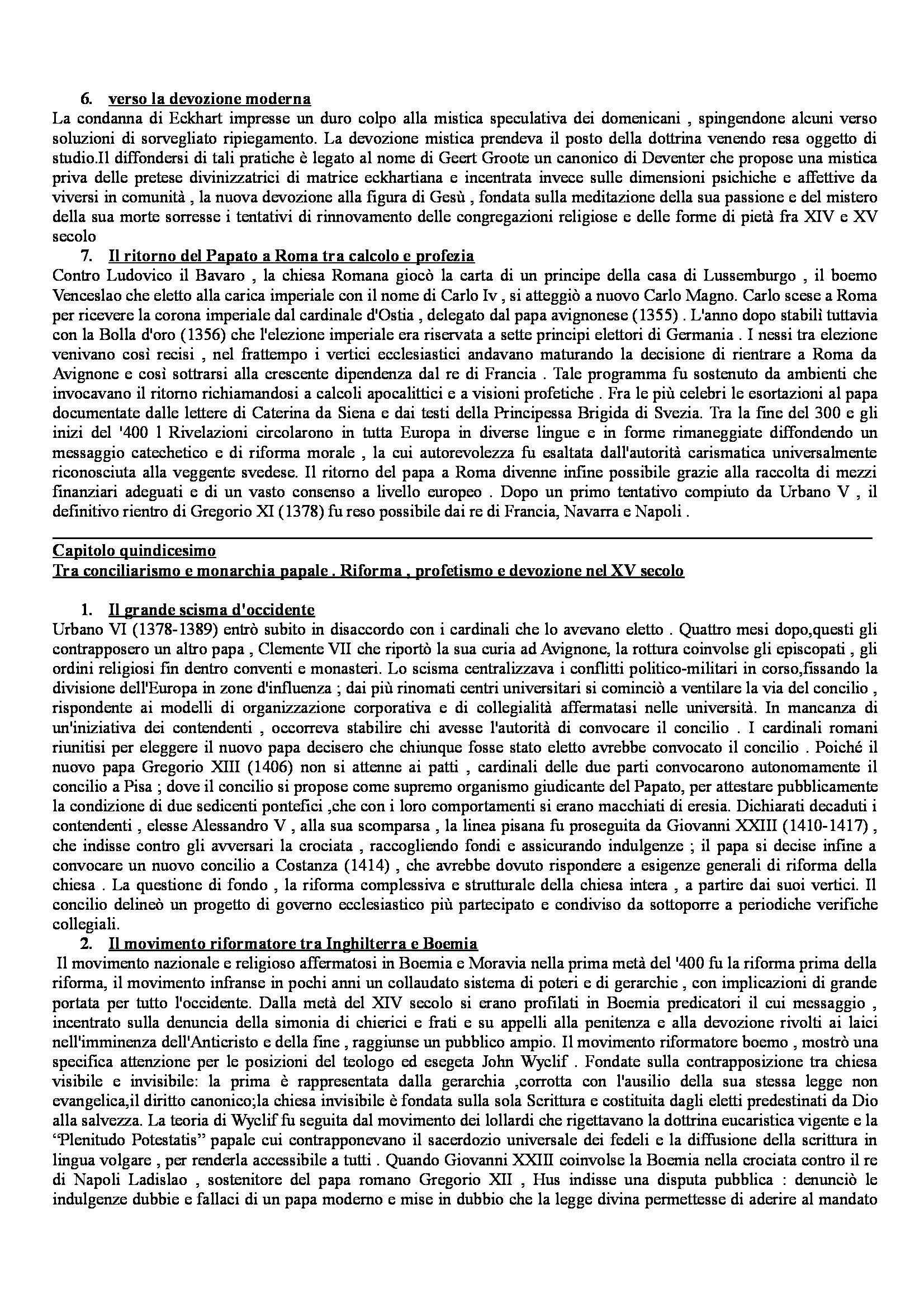 Riassunto esame Storia del Cristianesimo, prof. Boccadamo, libro consigliato Storia del Cristianesimo, Vian, Potestà  Pag. 26