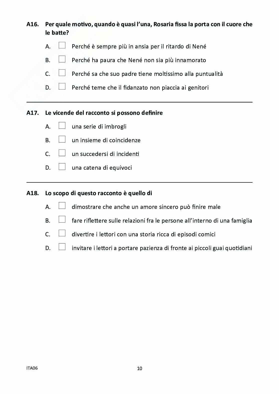 Prova Invalsi Italiano 2011/2012 Prima Media Pag. 11
