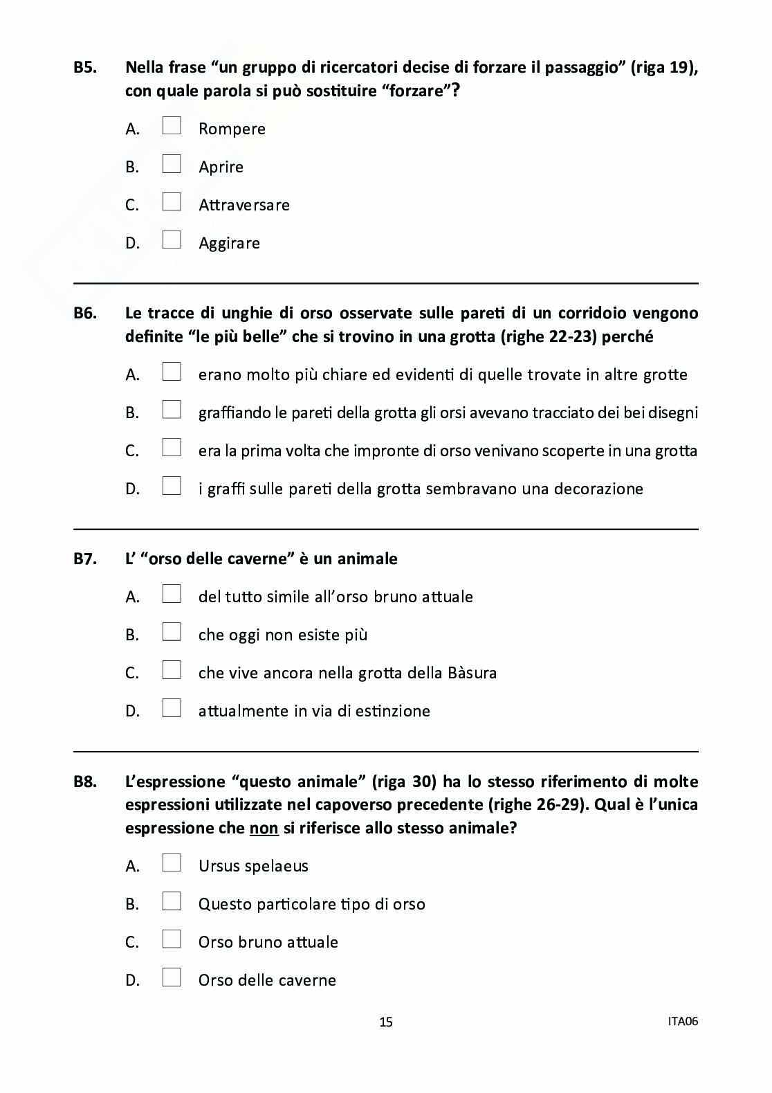Prova Invalsi Italiano 2011/2012 Prima Media Pag. 16