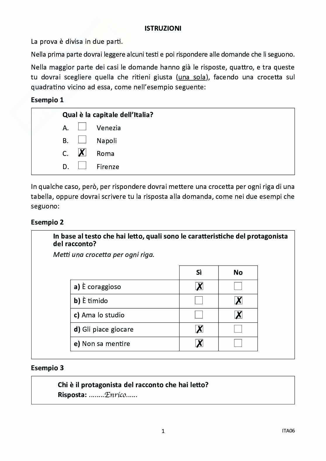 Prova Invalsi Italiano 2011/2012 Prima Media Pag. 2