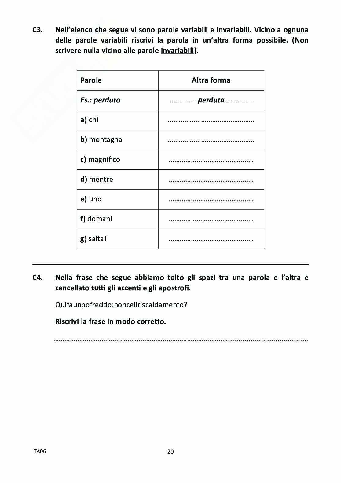 Prova Invalsi Italiano 2011/2012 Prima Media Pag. 21