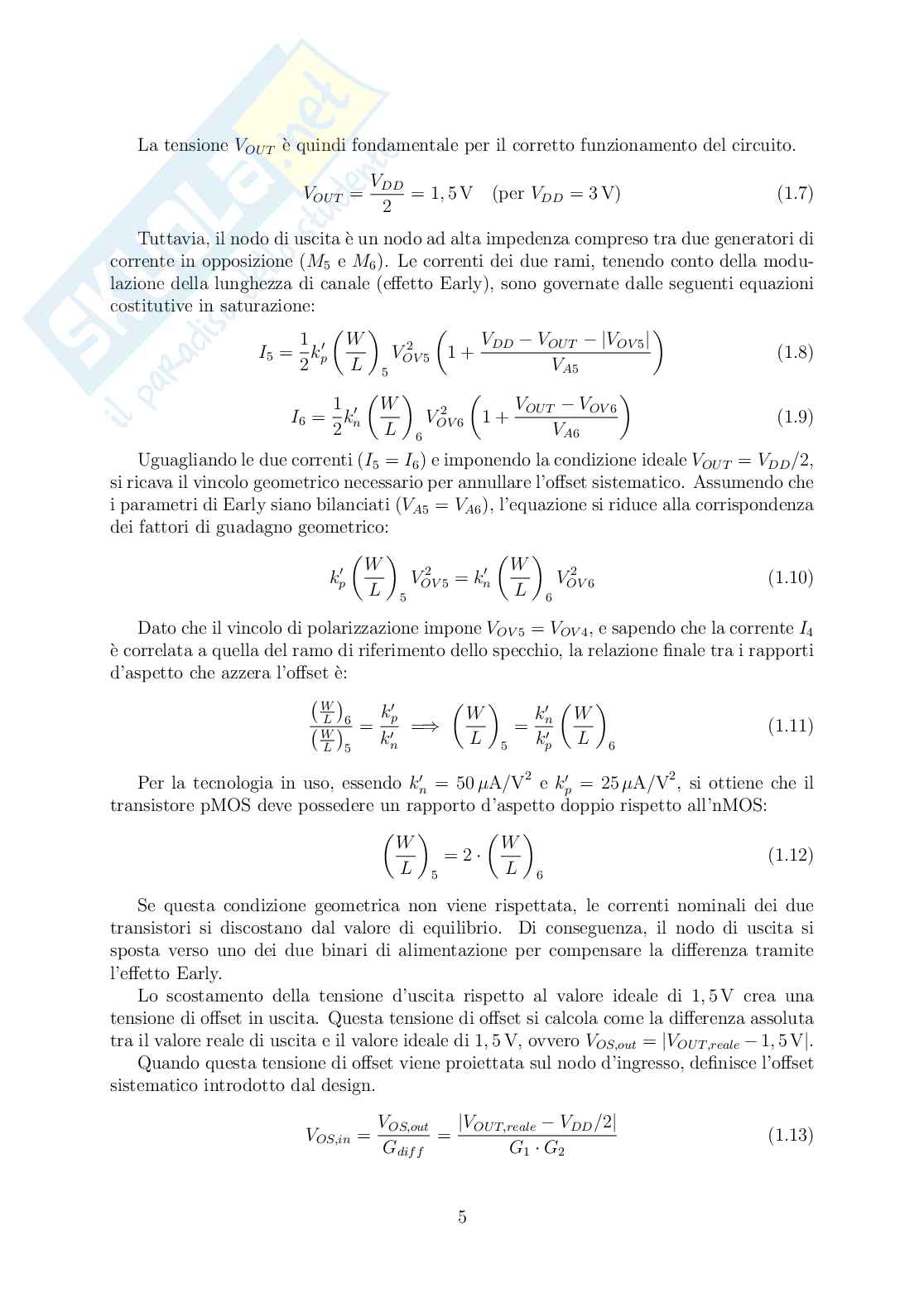 Progetto, compensazione e risposta dinamica di OTA CMOS a due stadi - Parte 1 Pag. 6