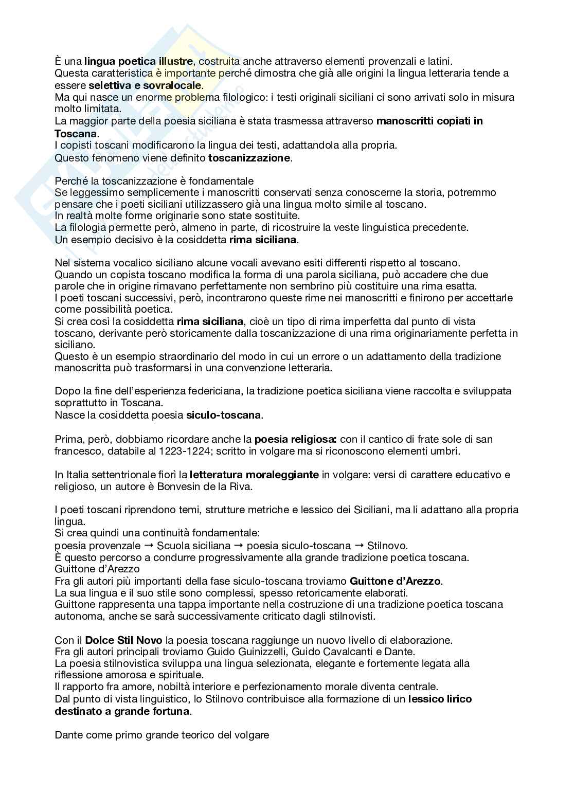 Storia della lingua italiana Pag. 16