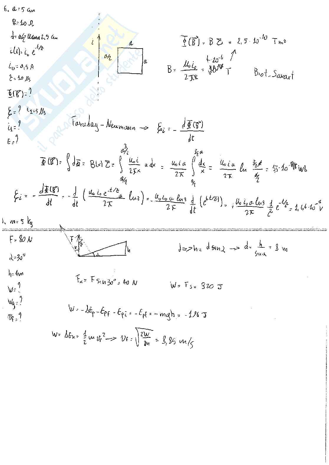 Esercizi con svolgimento di Fisica generale (dinamica, termodinamica ed elettromagnetismo) Pag. 21