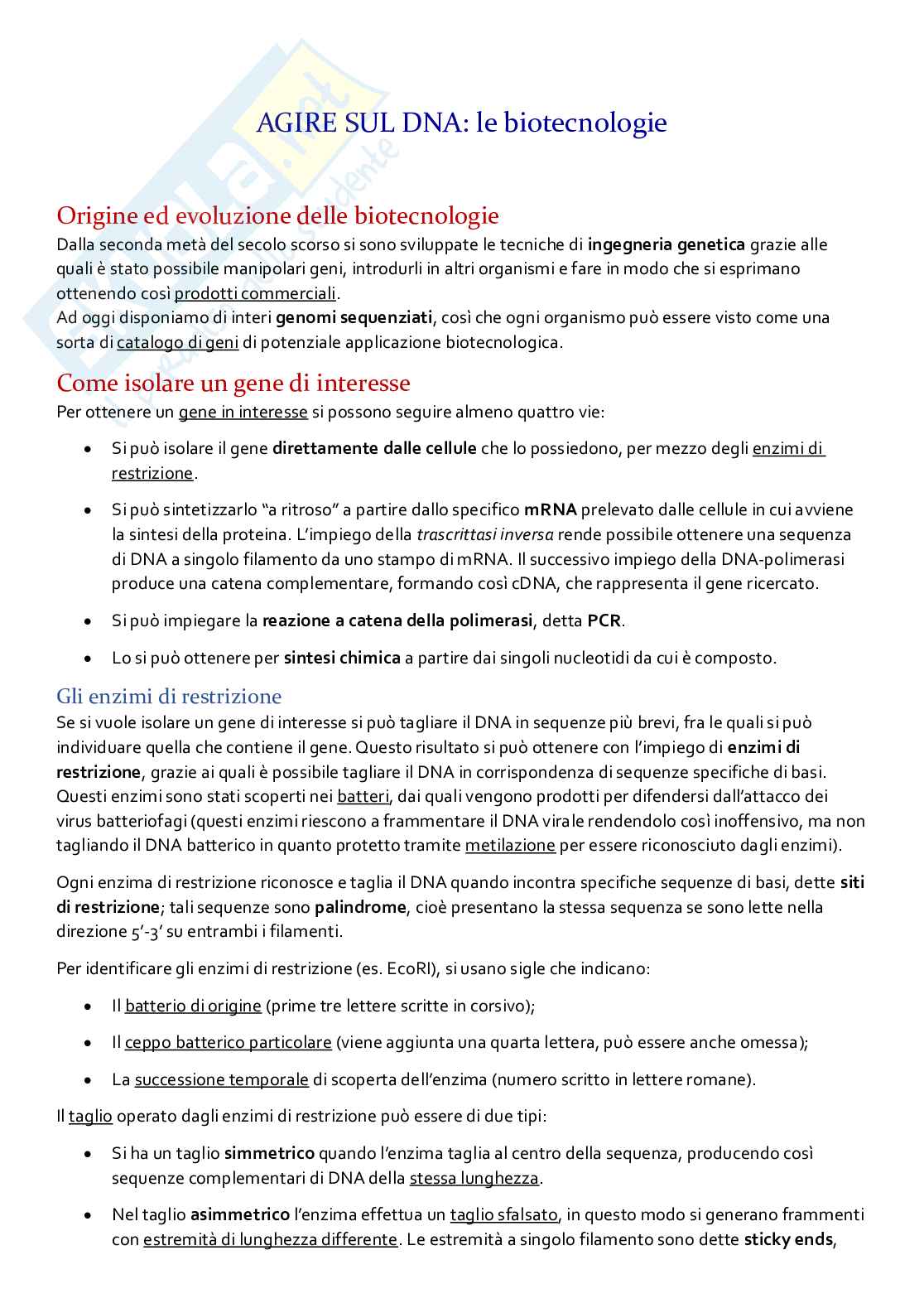 Agire sul DNA  Pag. 1