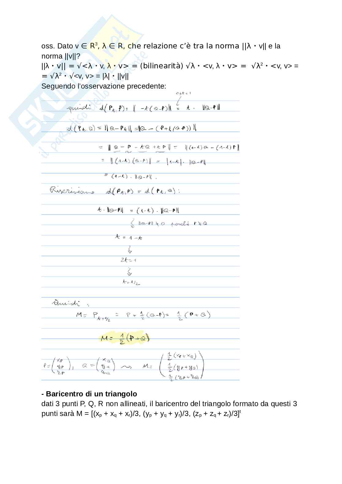 Appunti di Geometria e algebra lineare Pag. 11