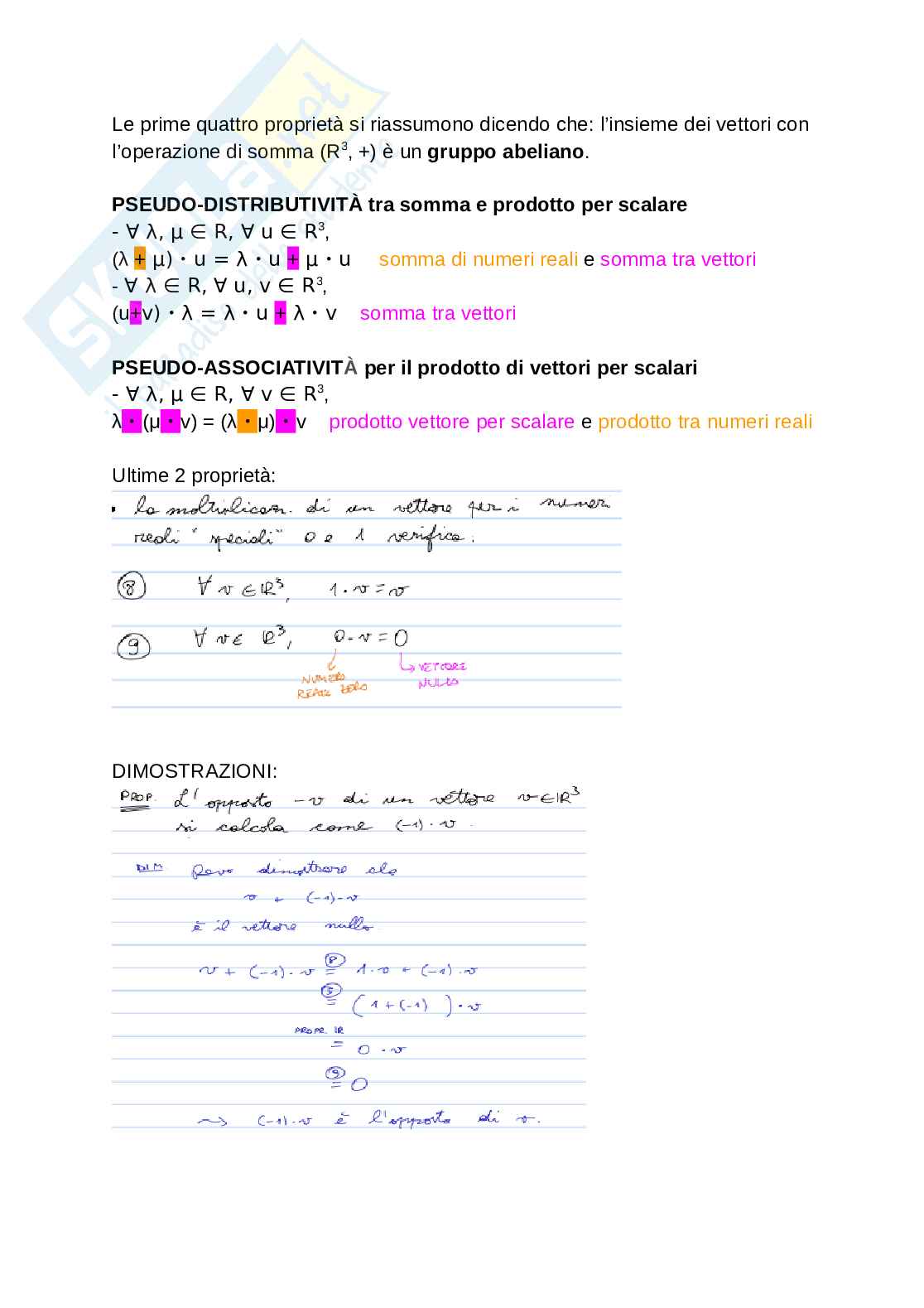Appunti di Geometria e algebra lineare Pag. 2