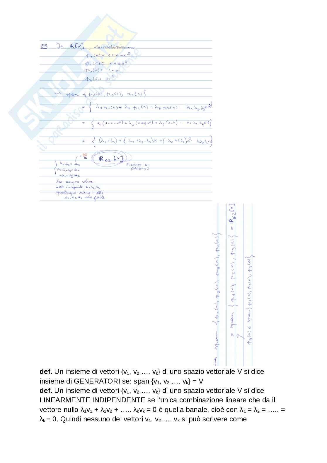 Appunti di Geometria e algebra lineare Pag. 26