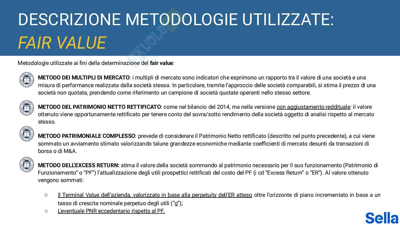 Progetto Banca Sella - Impairment Test Pag. 11