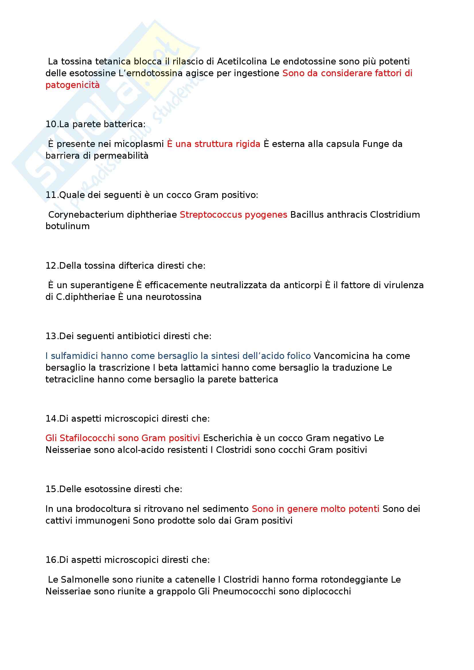 Domande e Risposte - Microbiologia Pag. 2