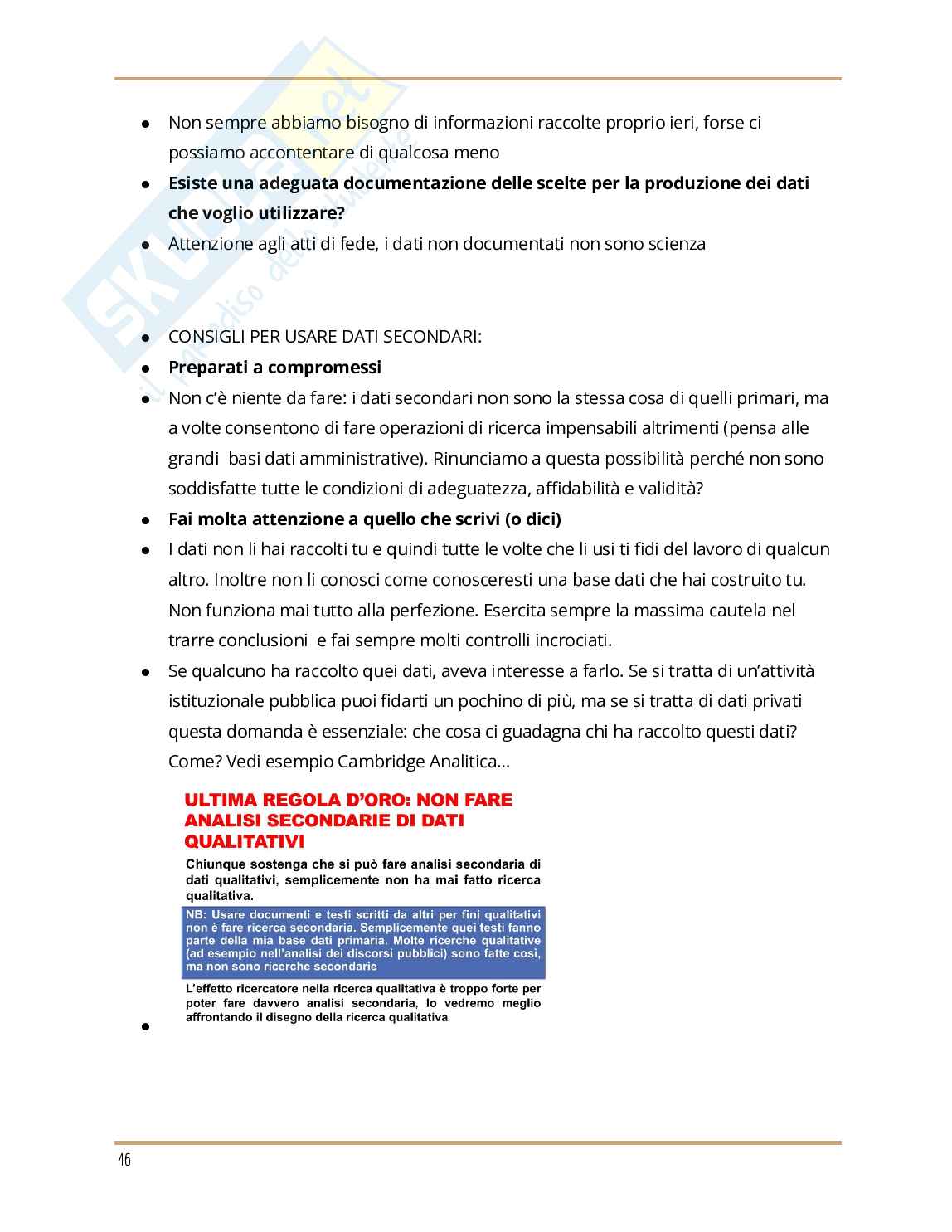 Appunti delle tematiche di Sociologia e ricerca sociale  Pag. 46