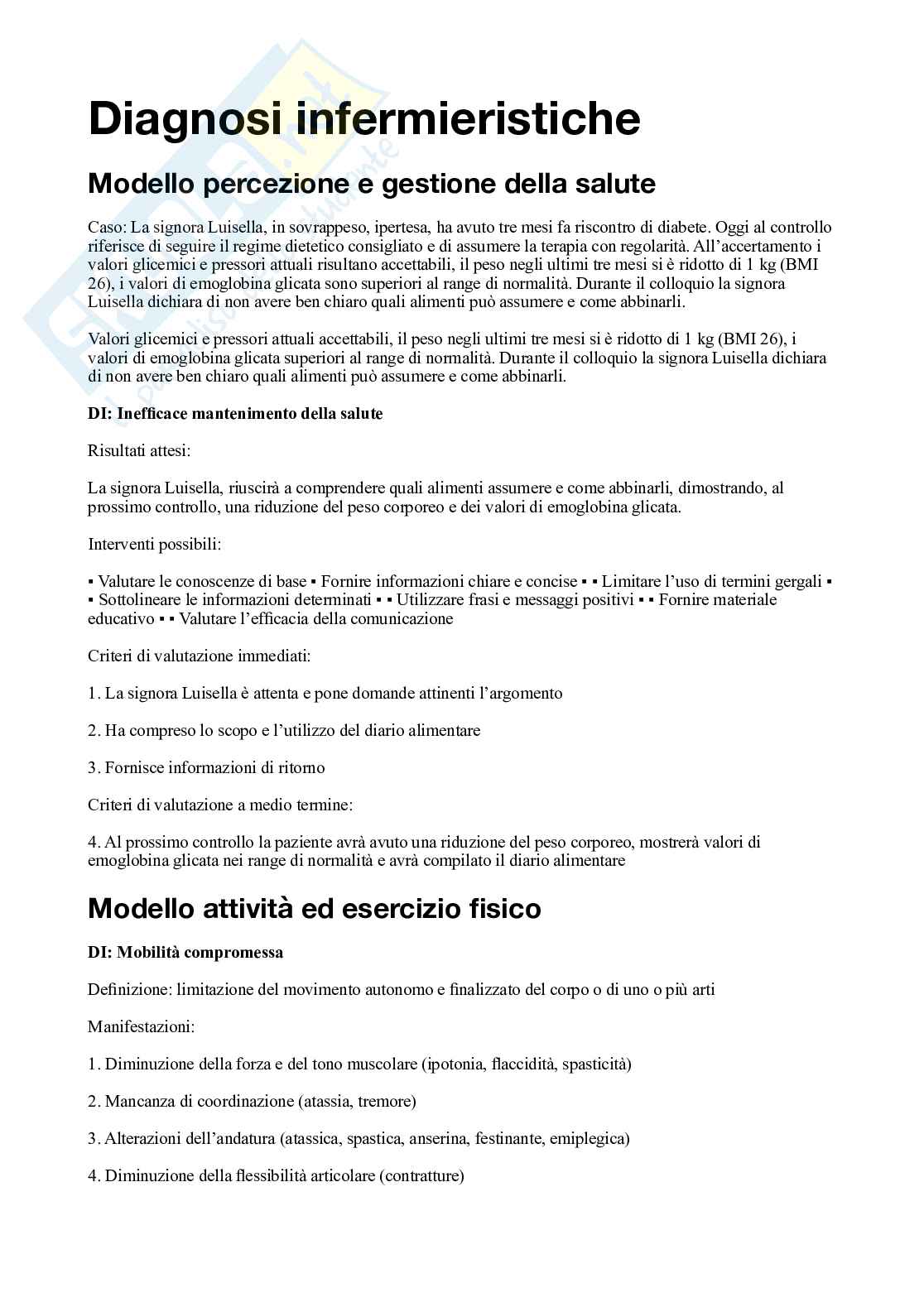 Diagnosi infermieristica  Pag. 1