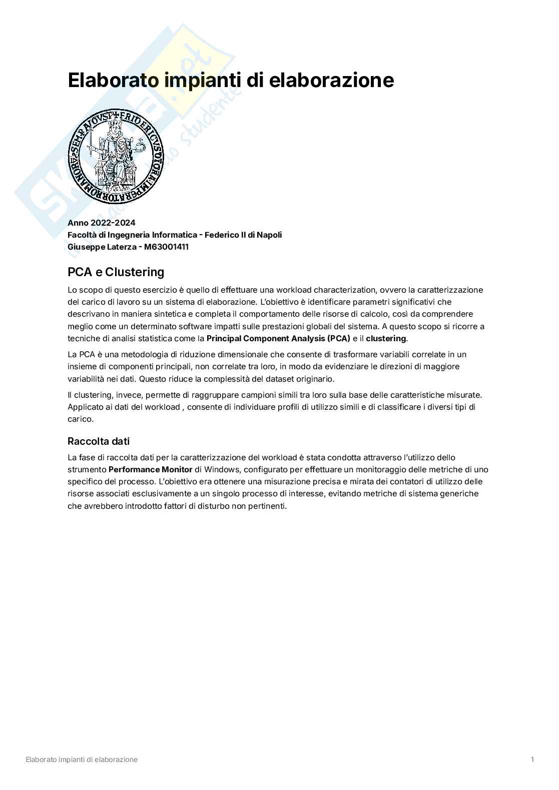 Tesina impianti di elaborazione Pag. 1