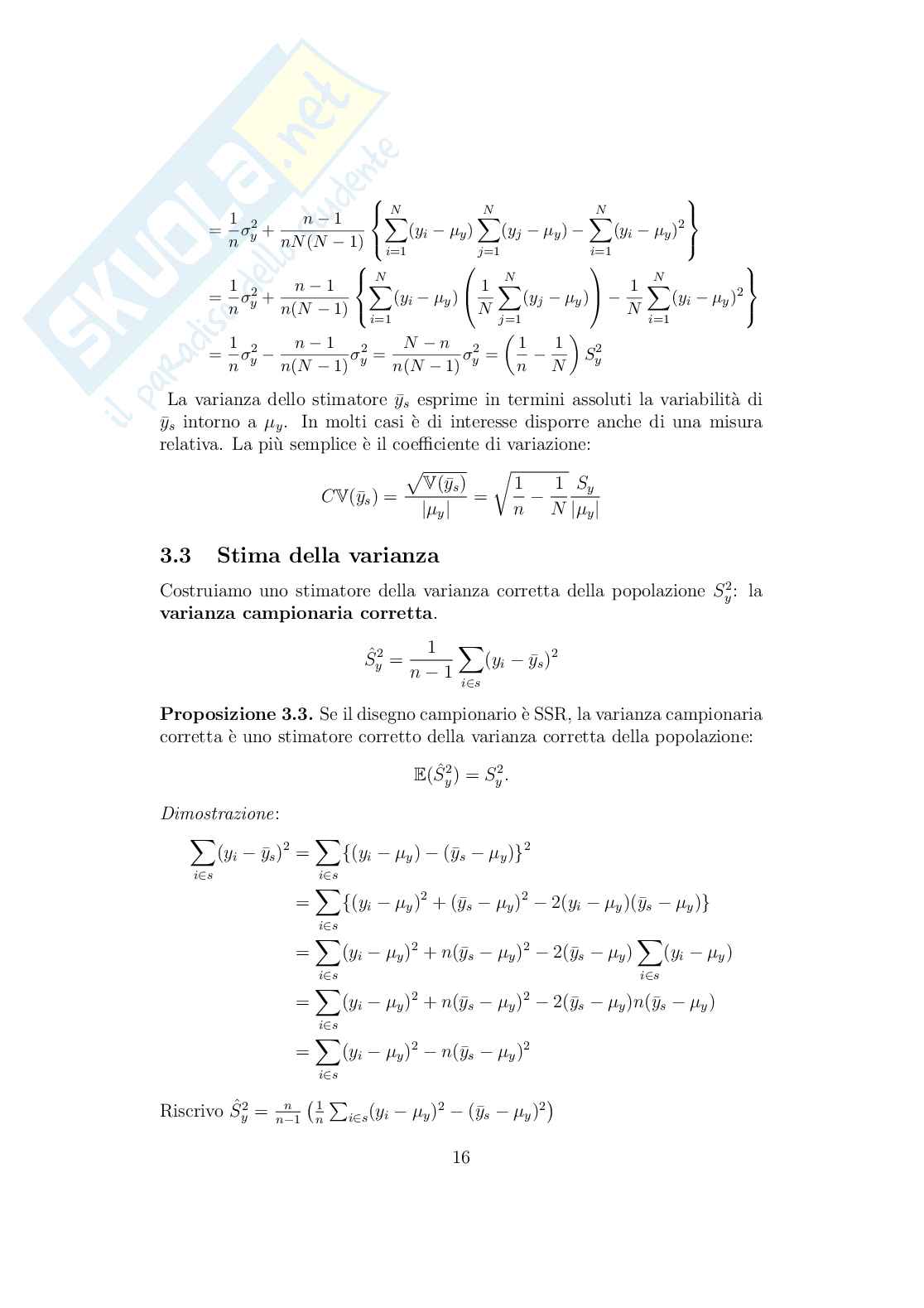 Appunti LaTeX completi di Tecniche di campionamento Pag. 16