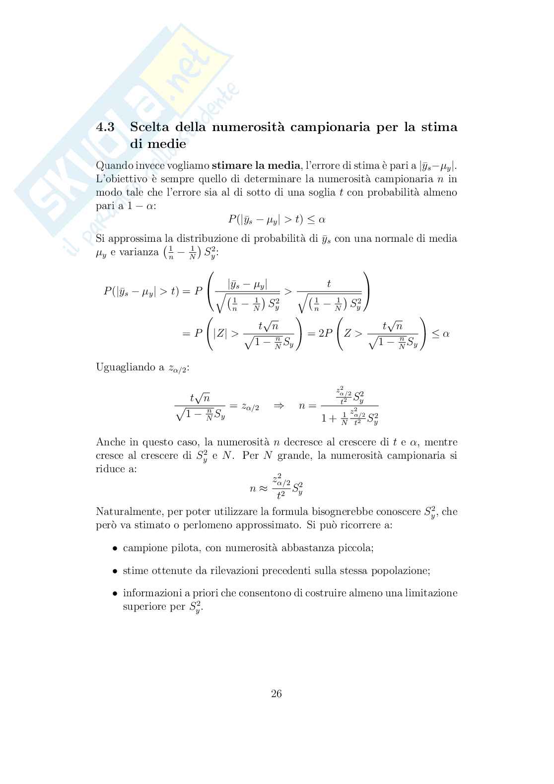 Appunti LaTeX completi di Tecniche di campionamento Pag. 26