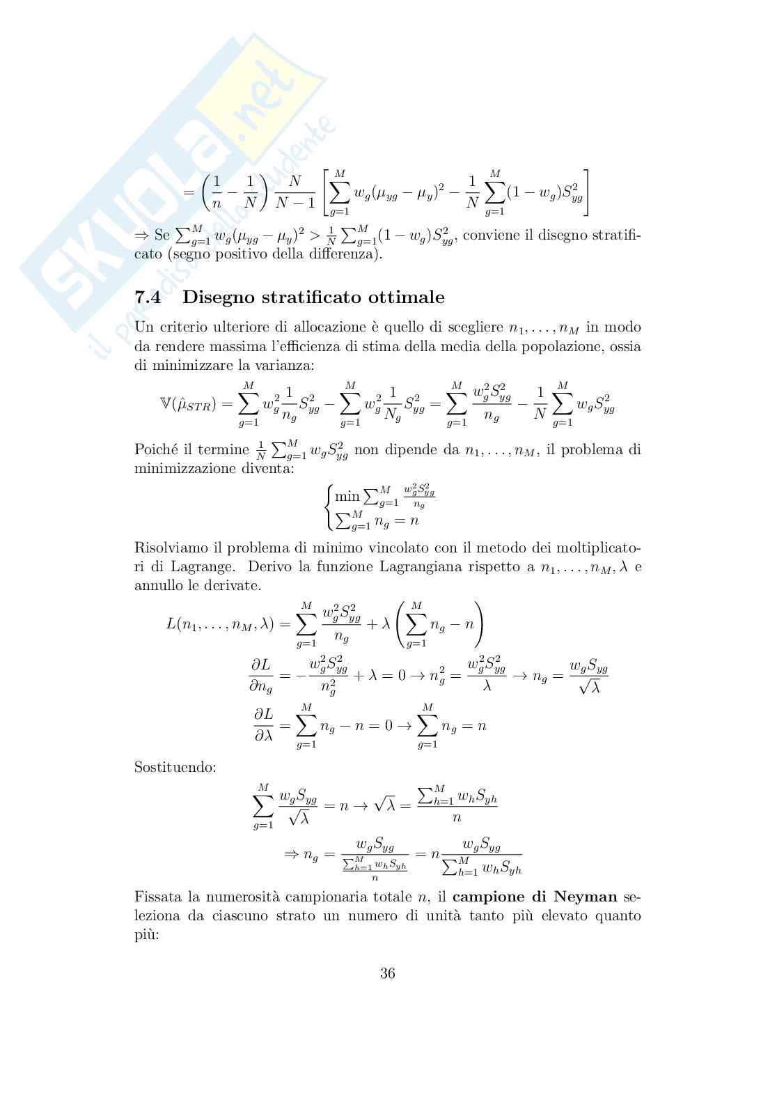 Appunti LaTeX completi di Tecniche di campionamento Pag. 36