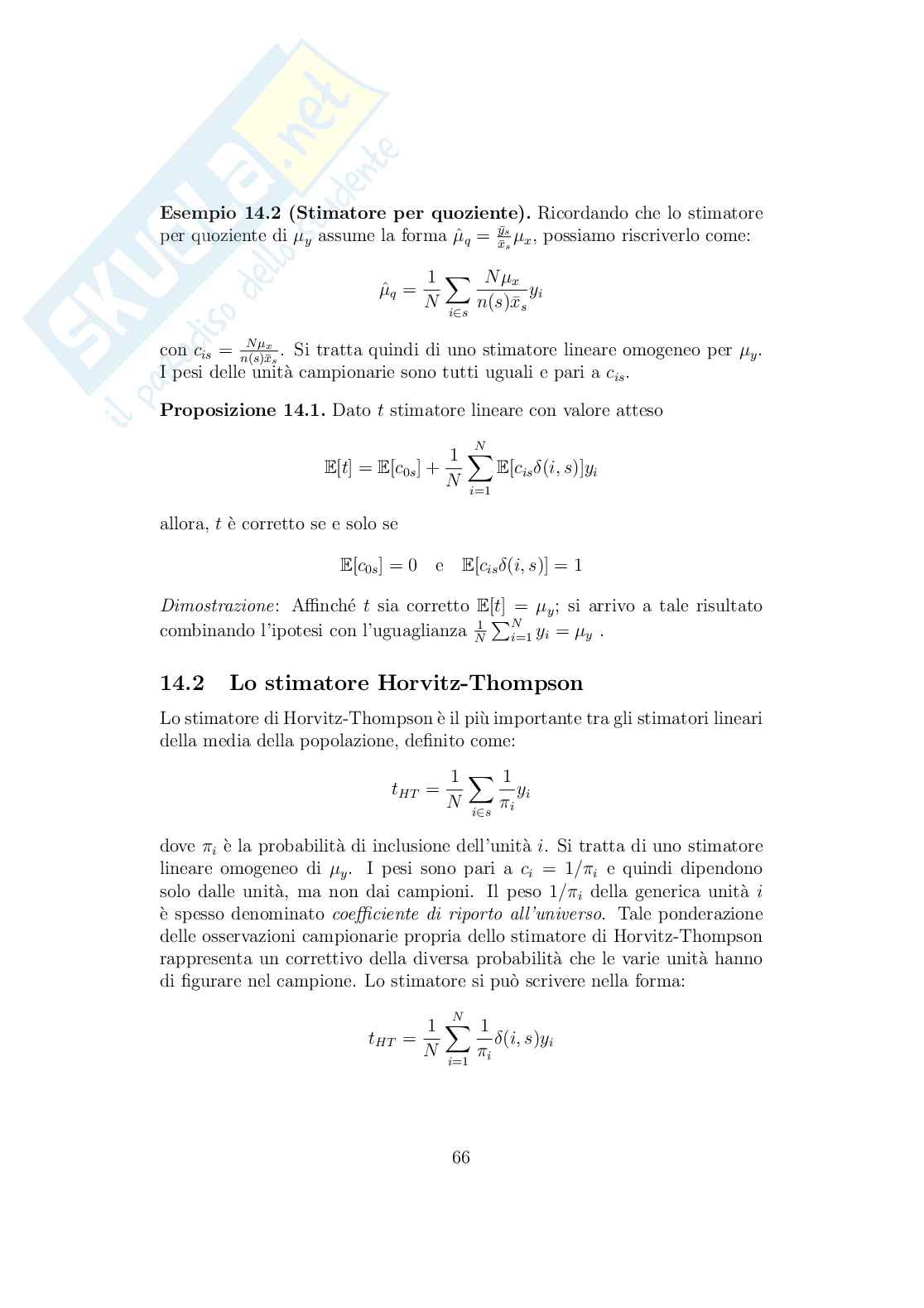 Appunti LaTeX completi di Tecniche di campionamento Pag. 66