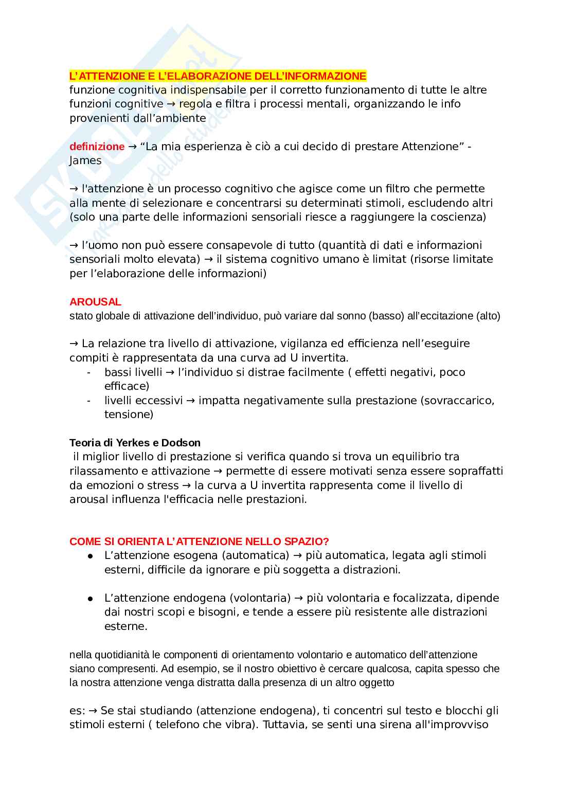 Attenzione neuropsicologia Pag. 1
