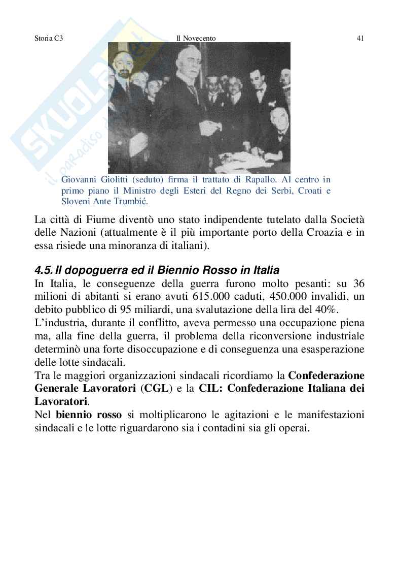 Storia C3, Il Novecento Pag. 41