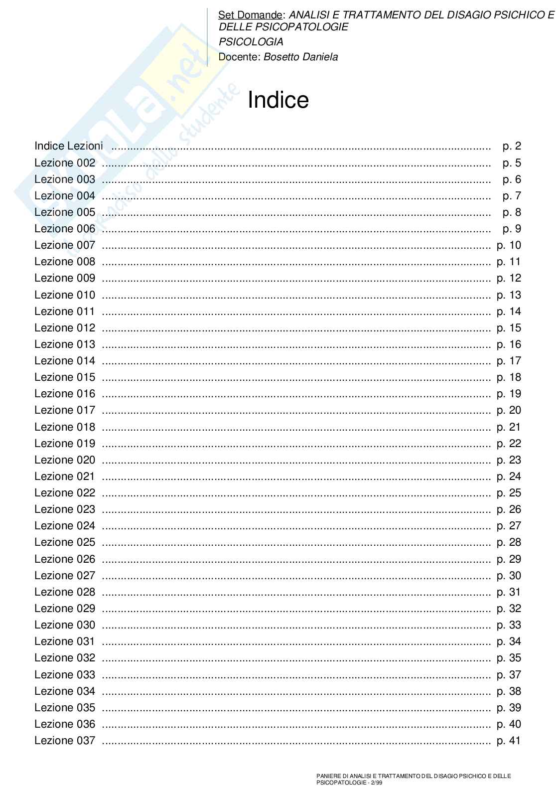 Analisi e trattamento del disagio psichico e delle psicopatologie - paniere completo Pag. 2