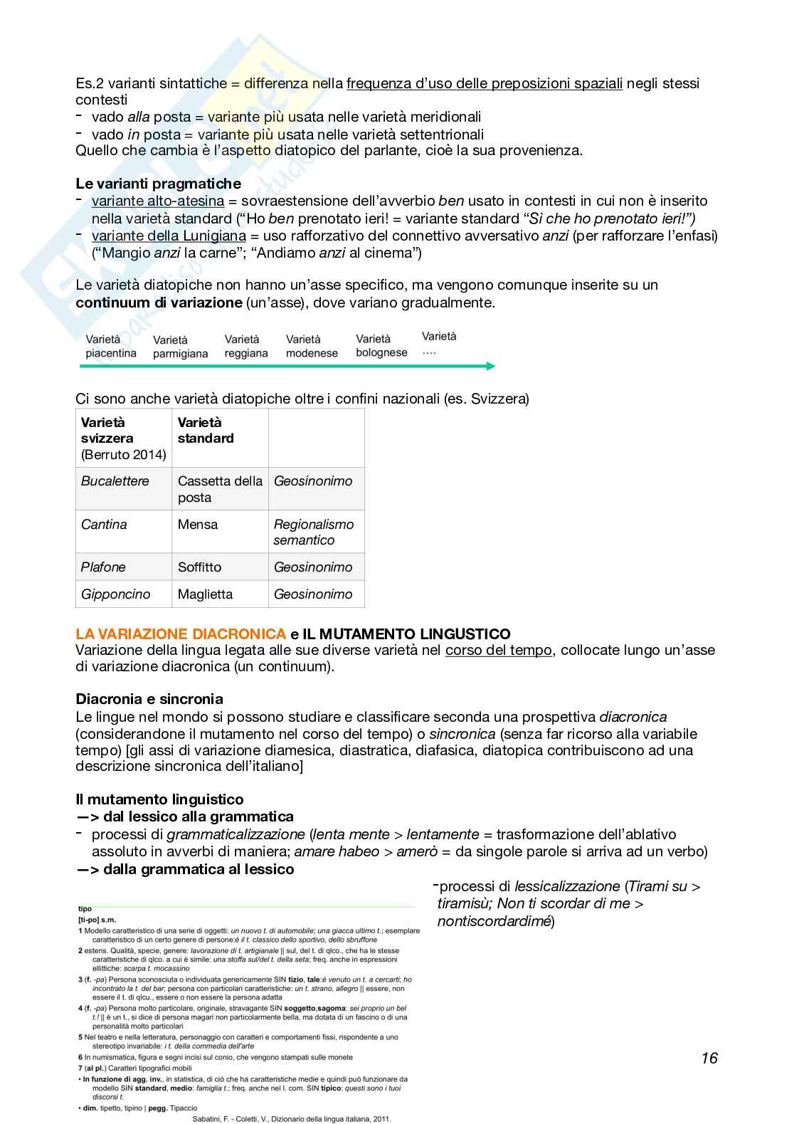 Linguistica generale e glottologia Pag. 16