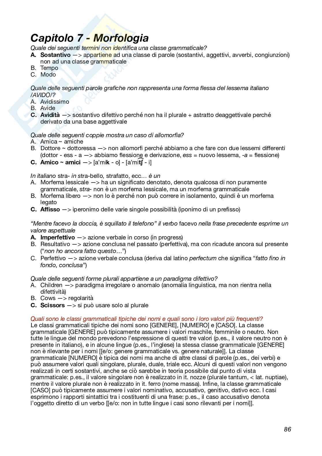 Linguistica generale e glottologia Pag. 86