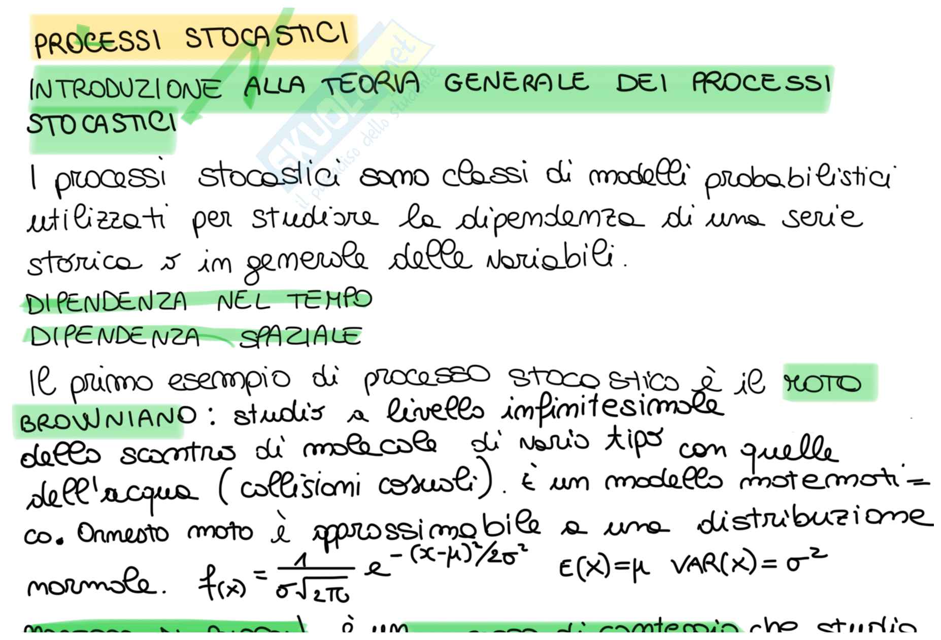 Processi stocastici Pag. 2