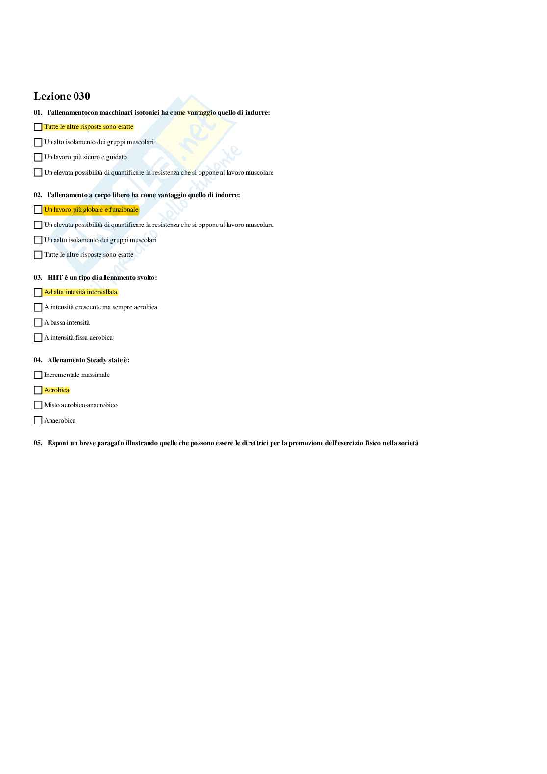 Paniere Attività fisica adattata - (2026) - Risposte multiple corrette Pag. 31