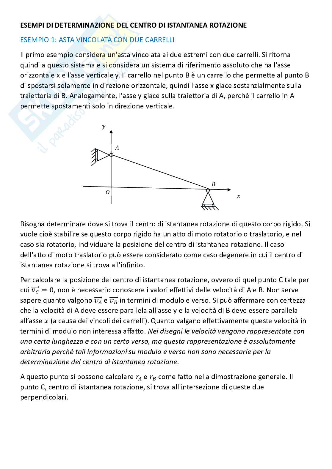 Fondamenti di meccanica teorica ed applicata (parte 3) - Concetti di cinematica del corpo rigido Pag. 16
