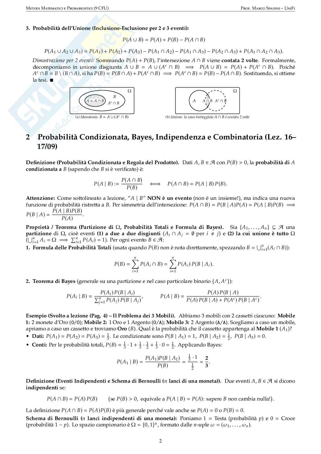 Appunti di Metodi matematici e probabilistici Pag. 2