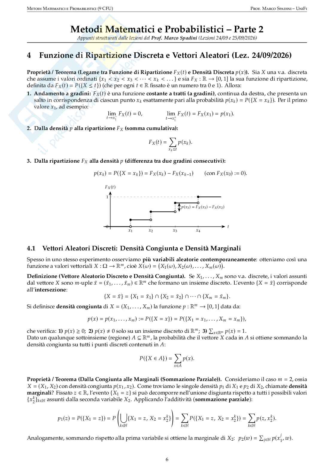 Appunti di Metodi matematici e probabilistici Pag. 6
