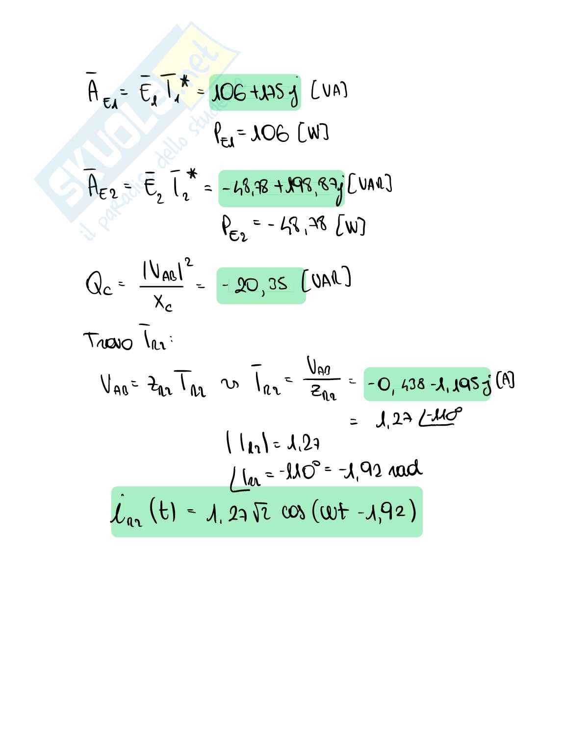 Esercitazione circuiti elettrici Pag. 6