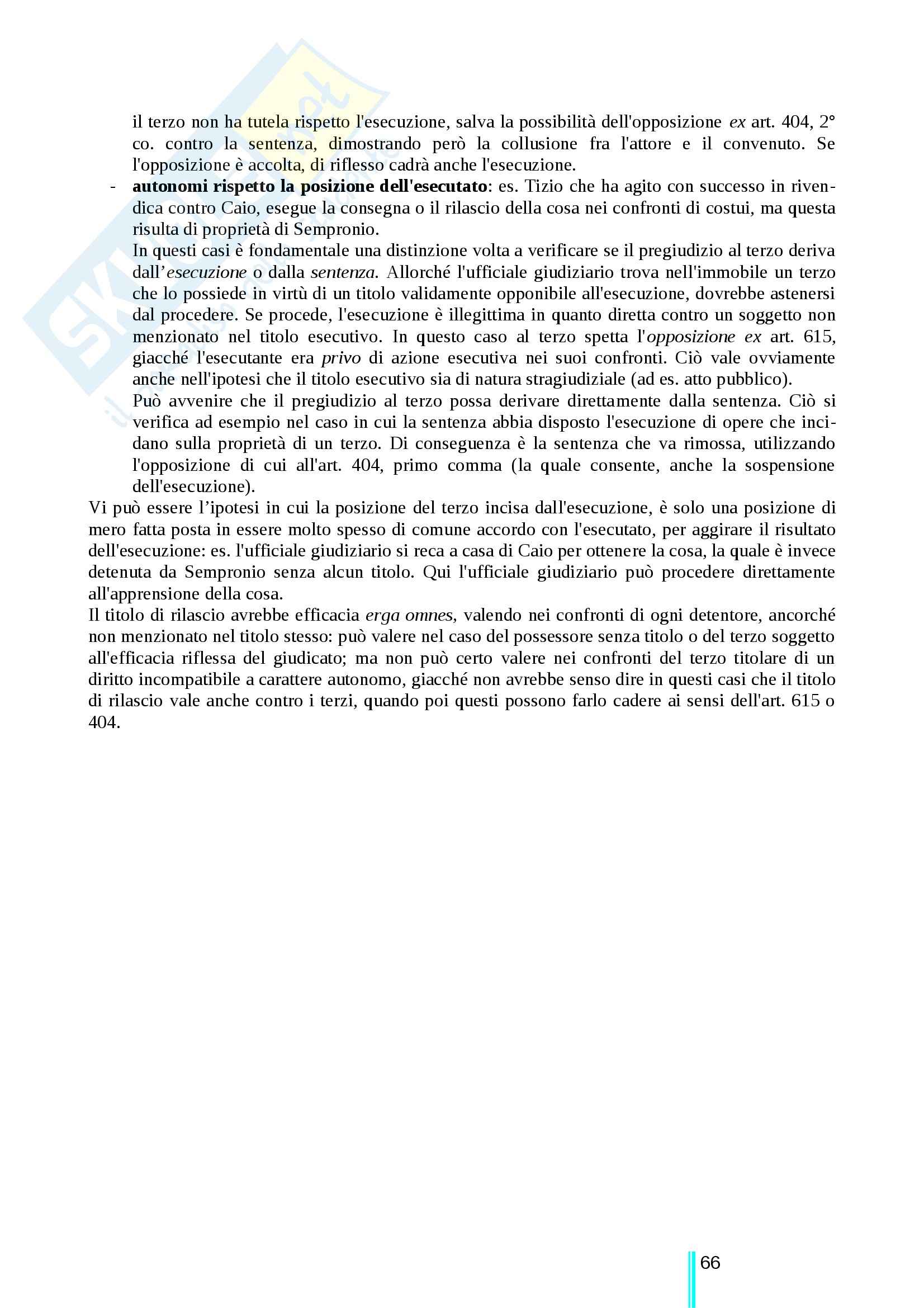 Riassunto esame Diritto processuale civile, prof. Ricci, libro consigliato Diritto processuale civile terzo volume, Ricci Pag. 66