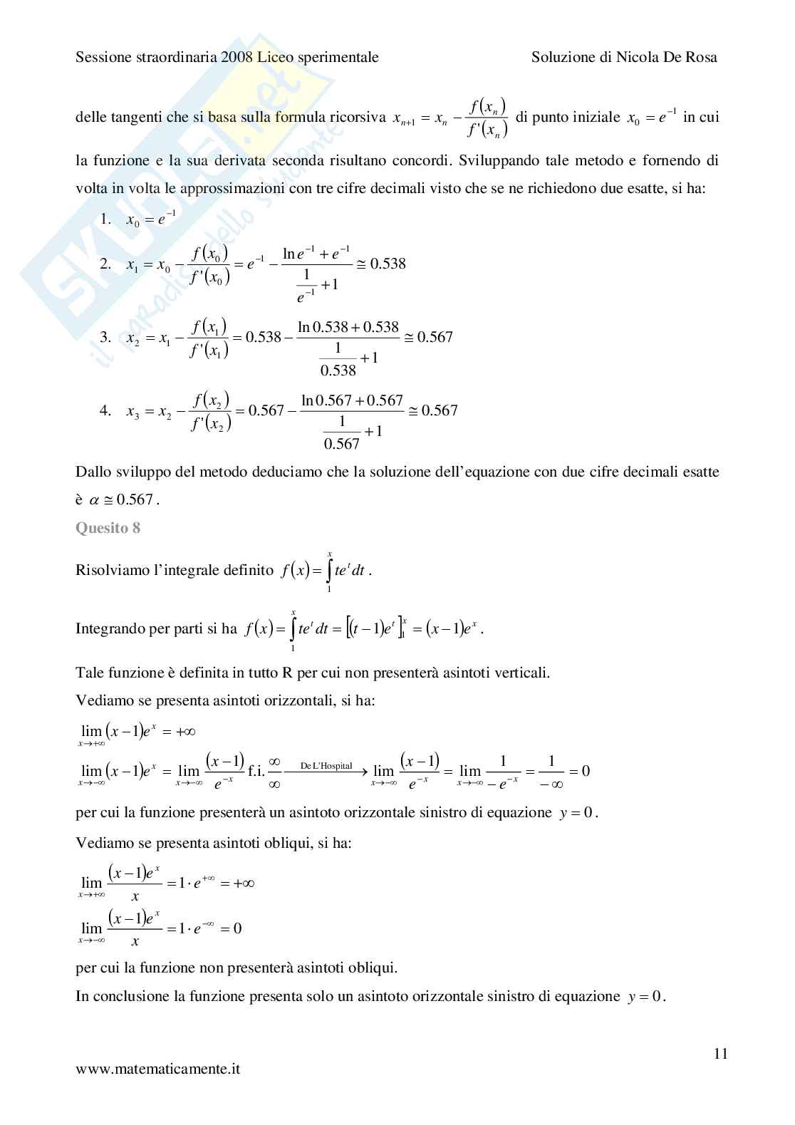 2008. Liceo scientifico PNI sessione straordinaria Pag. 11