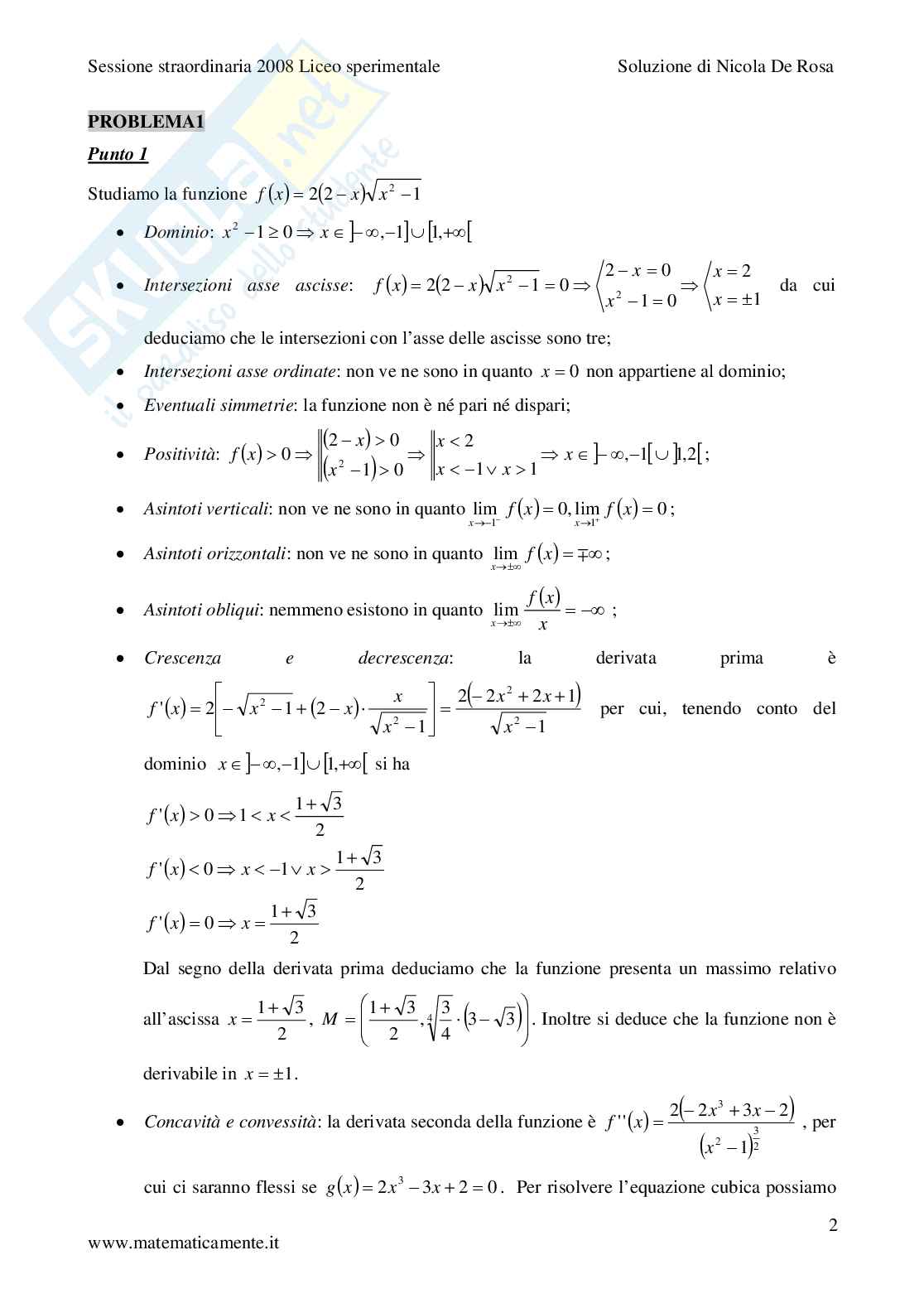 2008. Liceo scientifico PNI sessione straordinaria Pag. 2