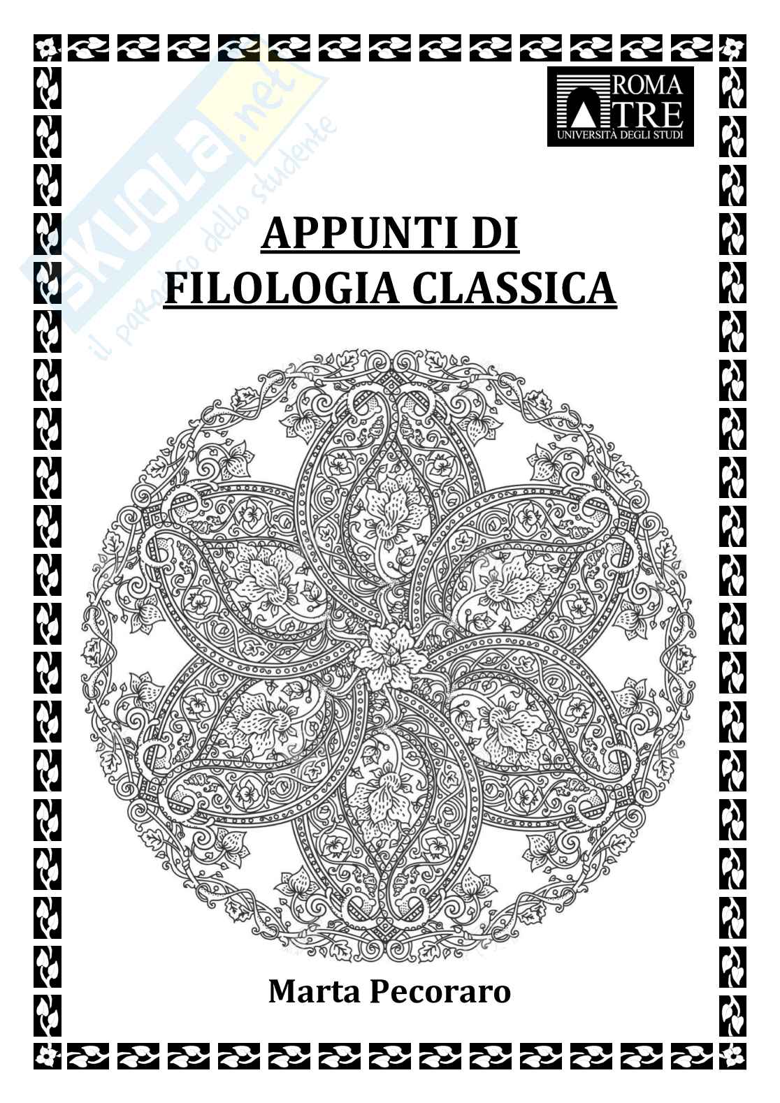 Appunti di Filologia classica Pag. 1