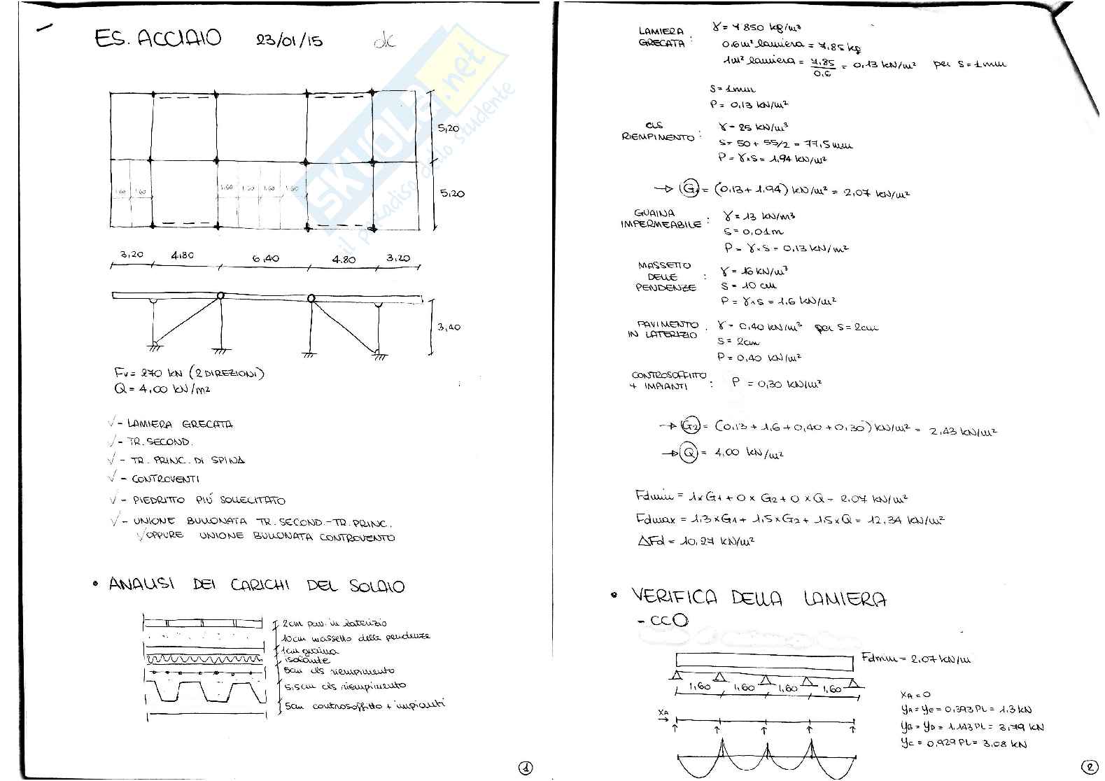 Esercizi di Tecnica delle costruzioni Pag. 1